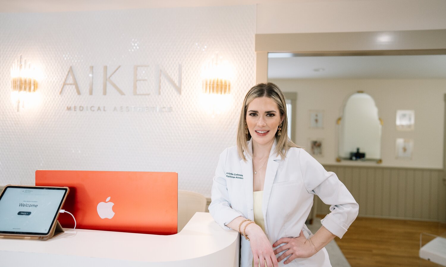 Kristin Cadavos in clinical training at Aiken Medical Aesthetics